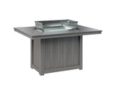 Berlin Gardens Donoma 42" x 54" Rectangular Fire Table Dining with Hammered Top