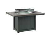 Berlin Gardens Donoma 42" x 54" Rectangular Fire Table Dining with Hammered Top