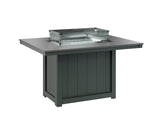 Berlin Gardens Donoma 42" x 54" Rectangular Fire Table Dining with Hammered Top