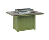 Berlin Gardens Donoma 42" x 54" Rectangular Fire Table Dining with Hammered Top