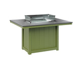 Berlin Gardens Donoma 42" x 54" Rectangular Fire Table Dining with Hammered Top