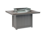 Berlin Gardens Donoma 42" x 54" Rectangular Fire Table Dining with Hammered Top