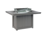 Berlin Gardens Donoma 42" x 54" Rectangular Fire Table Dining with Hammered Top