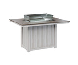 Berlin Gardens Donoma 42" x 54" Rectangular Fire Table Dining with Hammered Top