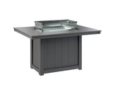 Berlin Gardens Donoma 42" x 54" Rectangular Fire Table Dining with Hammered Top