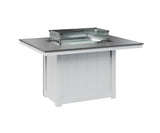 Berlin Gardens Donoma 42" x 54" Rectangular Fire Table Dining with Hammered Top