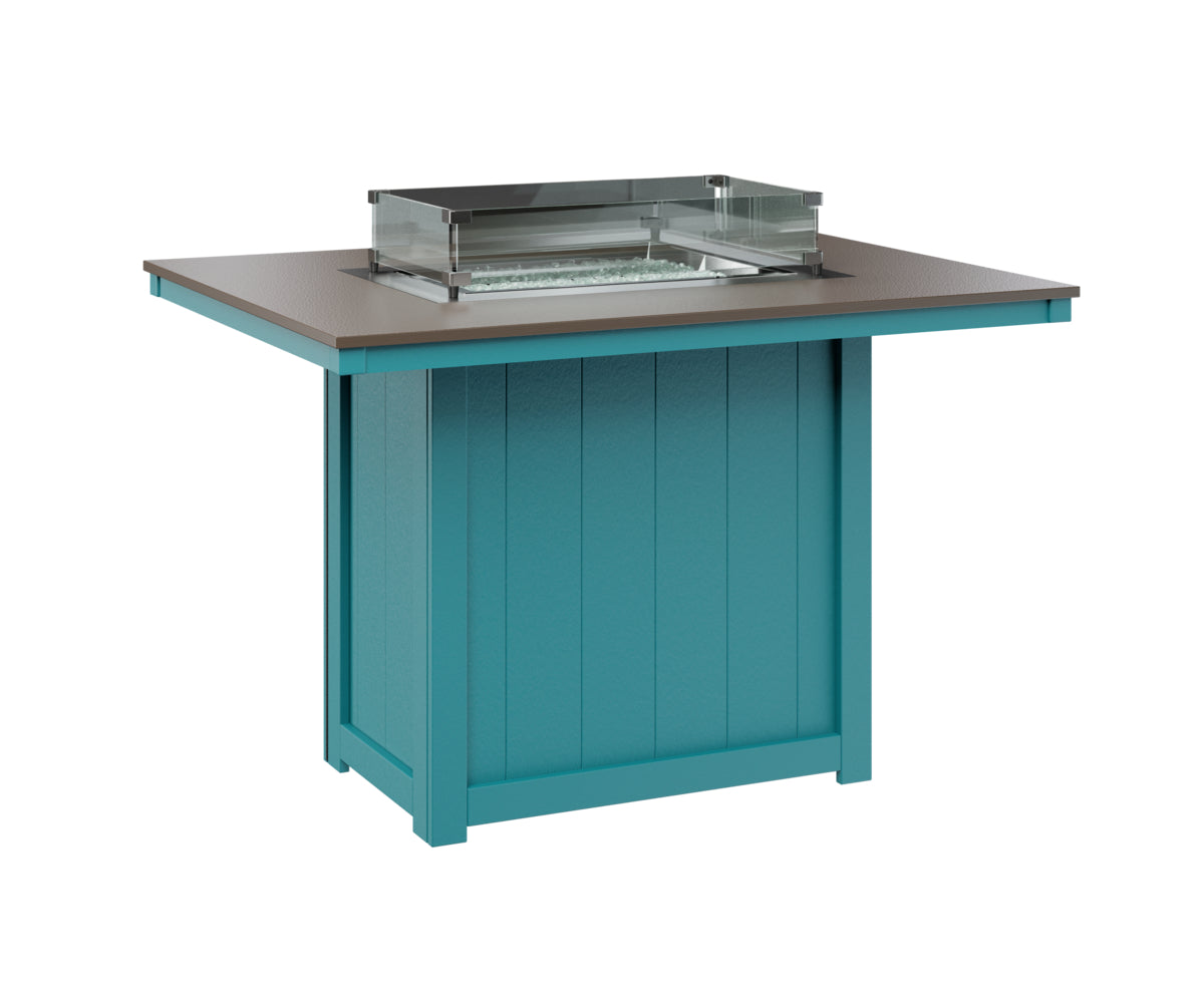 Berlin Gardens Donoma 42" x 54" Rectangular Fire Table Counter with Hammered Top