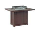 Berlin Gardens Donoma 42" x 54" Rectangular Fire Table Counter with Hammered Top