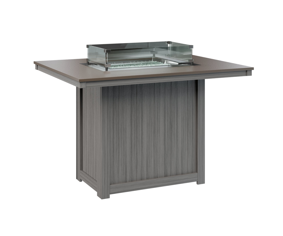 Berlin Gardens Donoma 42" x 54" Rectangular Fire Table Counter with Hammered Top