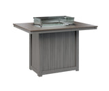 Berlin Gardens Donoma 42" x 54" Rectangular Fire Table Counter with Hammered Top