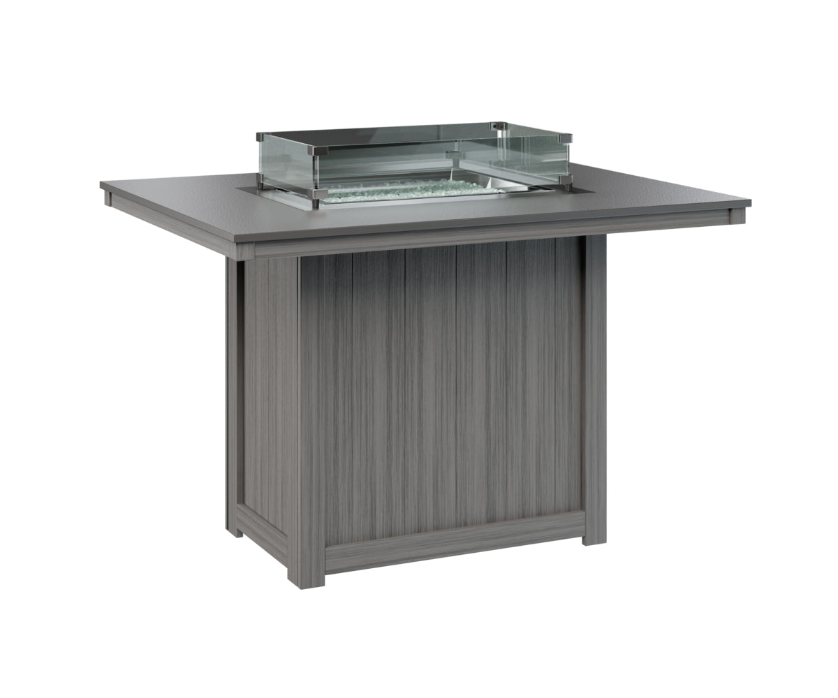 Berlin Gardens Donoma 42" x 54" Rectangular Fire Table Counter with Hammered Top
