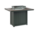 Berlin Gardens Donoma 42" x 54" Rectangular Fire Table Counter with Hammered Top