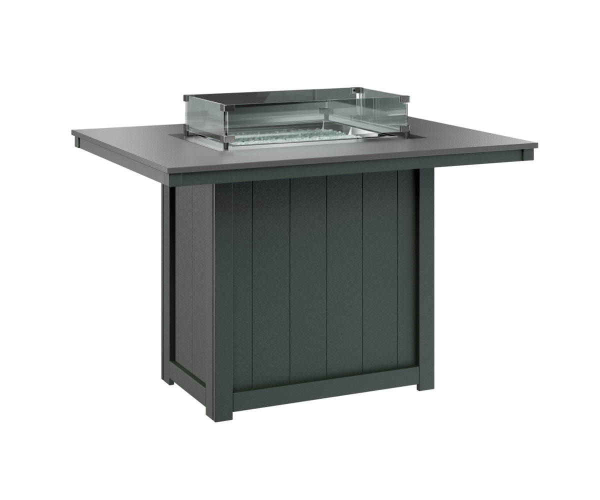 Berlin Gardens Donoma 42" x 54" Rectangular Fire Table Counter with Hammered Top