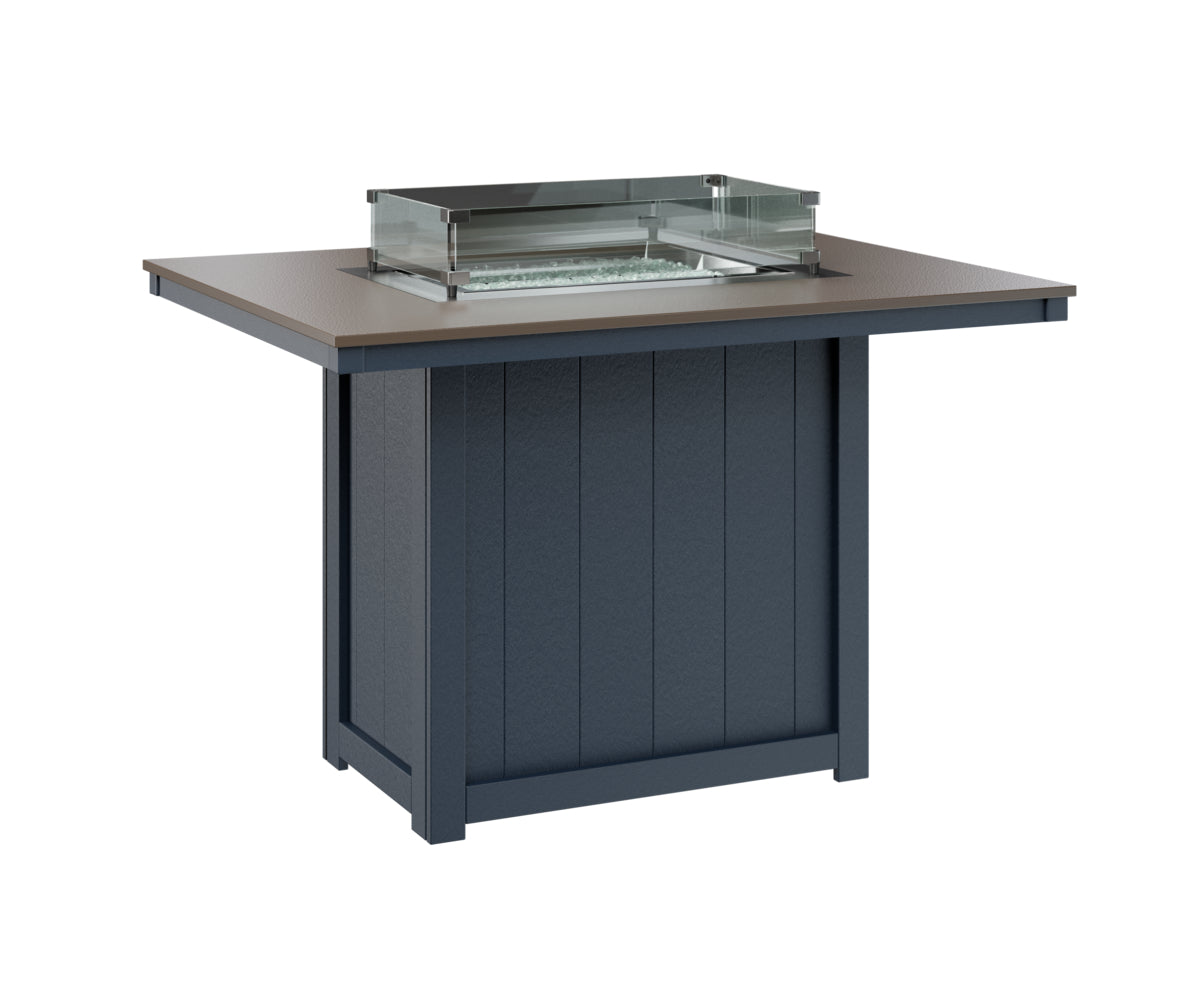 Berlin Gardens Donoma 42" x 54" Rectangular Fire Table Counter with Hammered Top