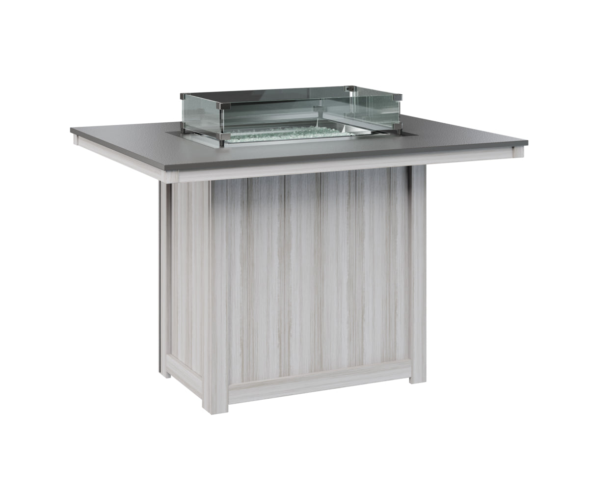 Berlin Gardens Donoma 42" x 54" Rectangular Fire Table Counter with Hammered Top