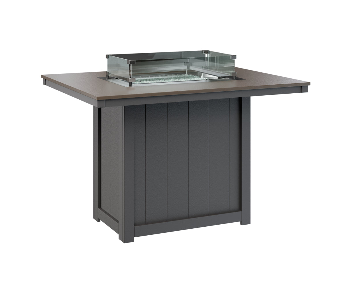 Berlin Gardens Donoma 42" x 54" Rectangular Fire Table Counter with Hammered Top