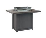 Berlin Gardens Donoma 42" x 54" Rectangular Fire Table Counter with Hammered Top