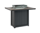 Berlin Gardens Donoma 42" x 54" Rectangular Fire Table Bar with Hammered Top