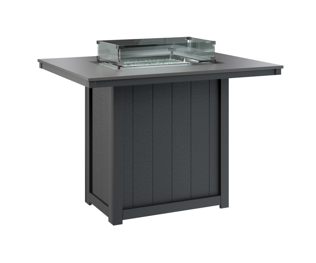 Berlin Gardens Donoma 42" x 54" Rectangular Fire Table Bar with Hammered Top