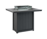 Berlin Gardens Donoma 42" x 54" Rectangular Fire Table Bar with Hammered Top