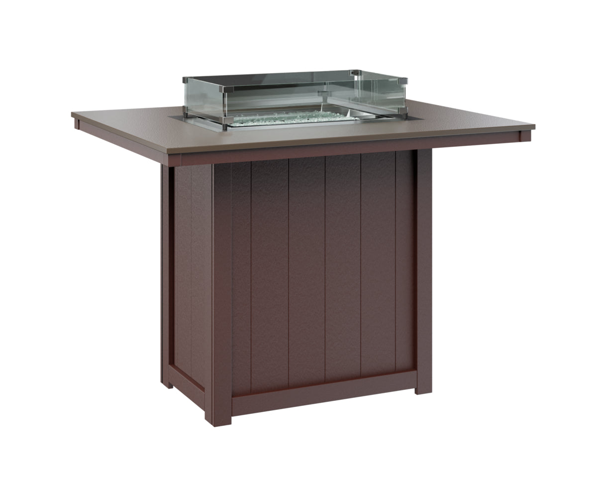 Berlin Gardens Donoma 42" x 54" Rectangular Fire Table Bar with Hammered Top