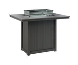 Berlin Gardens Donoma 42" x 54" Rectangular Fire Table Bar with Hammered Top