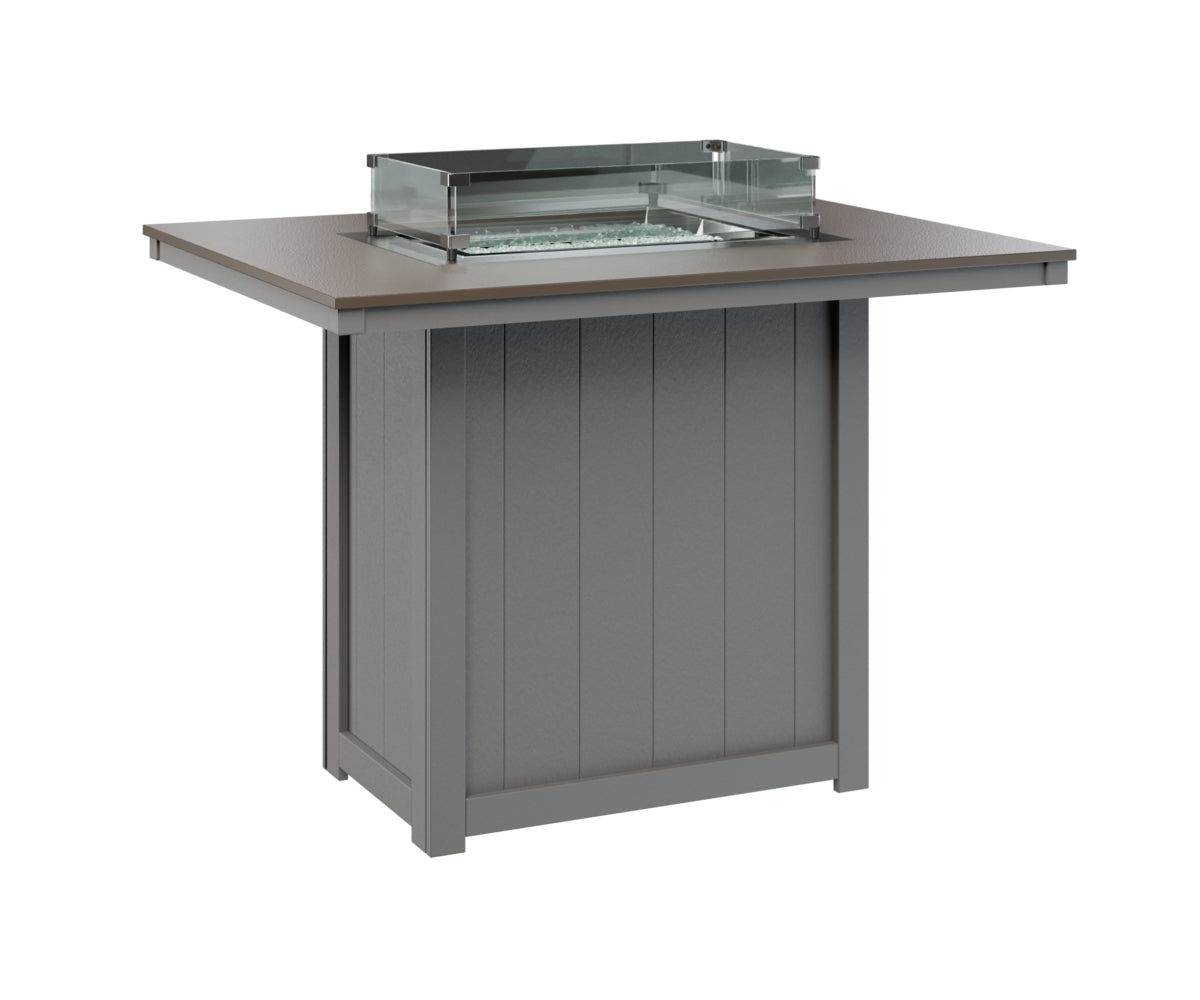 Berlin Gardens Donoma 42" x 54" Rectangular Fire Table Bar with Hammered Top
