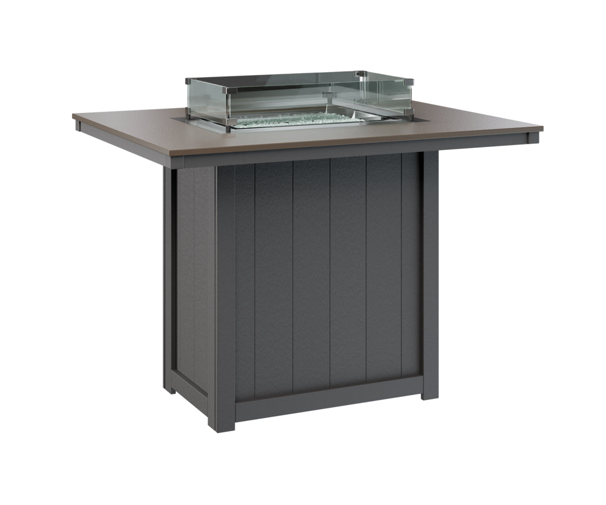 Berlin Gardens Donoma 42" x 54" Rectangular Fire Table Bar with Hammered Top