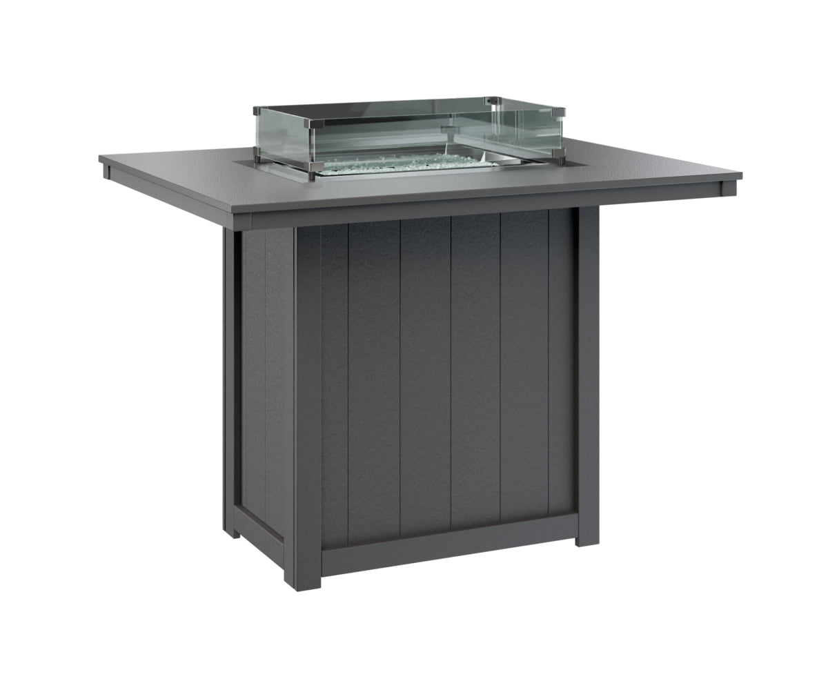 Berlin Gardens Donoma 42" x 54" Rectangular Fire Table Bar with Hammered Top