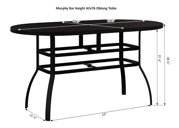 Berlin Gardens Murphy 42" x 76" Oblong Bar Table