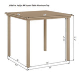 Berlin Gardens Vida 44" Square Aluminum Bar Table