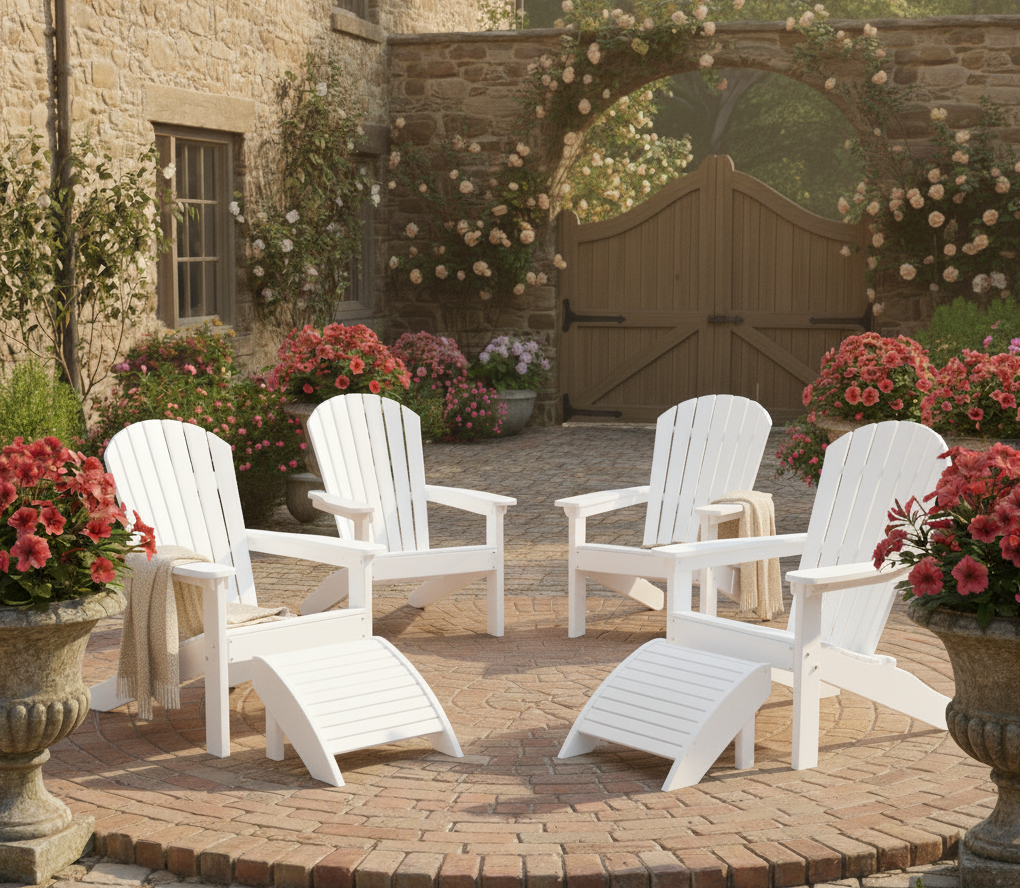 FREE 2 Ottomans With Purchase Of Berlin Gardens 4 Piece Adirondack Chair Set