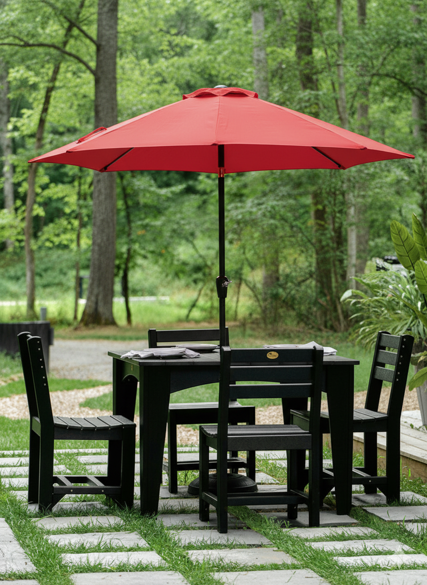 FREE 9' Market Umbrella With Purchase Of LuxCraft 5 Piece Dining Set