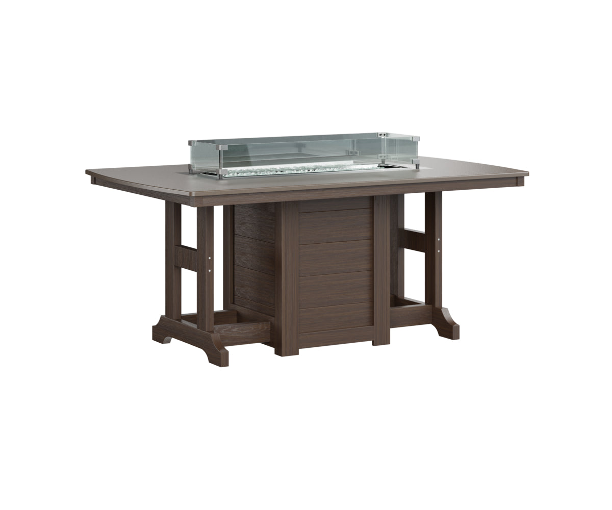 Berlin Gardens Garden Classic 44" x 72" Rectangular Fire Dining Table with Hammered Top