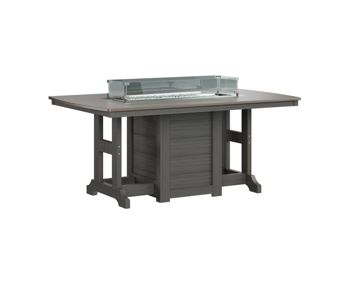 Berlin Gardens Garden Classic 44" x 72" Rectangular Fire Dining Table with Hammered Top