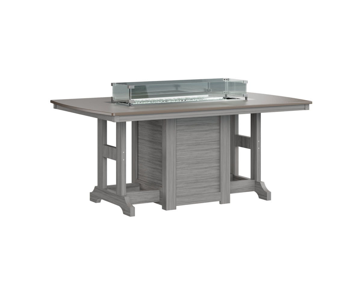 Berlin Gardens Garden Classic 44" x 72" Rectangular Fire Dining Table with Hammered Top