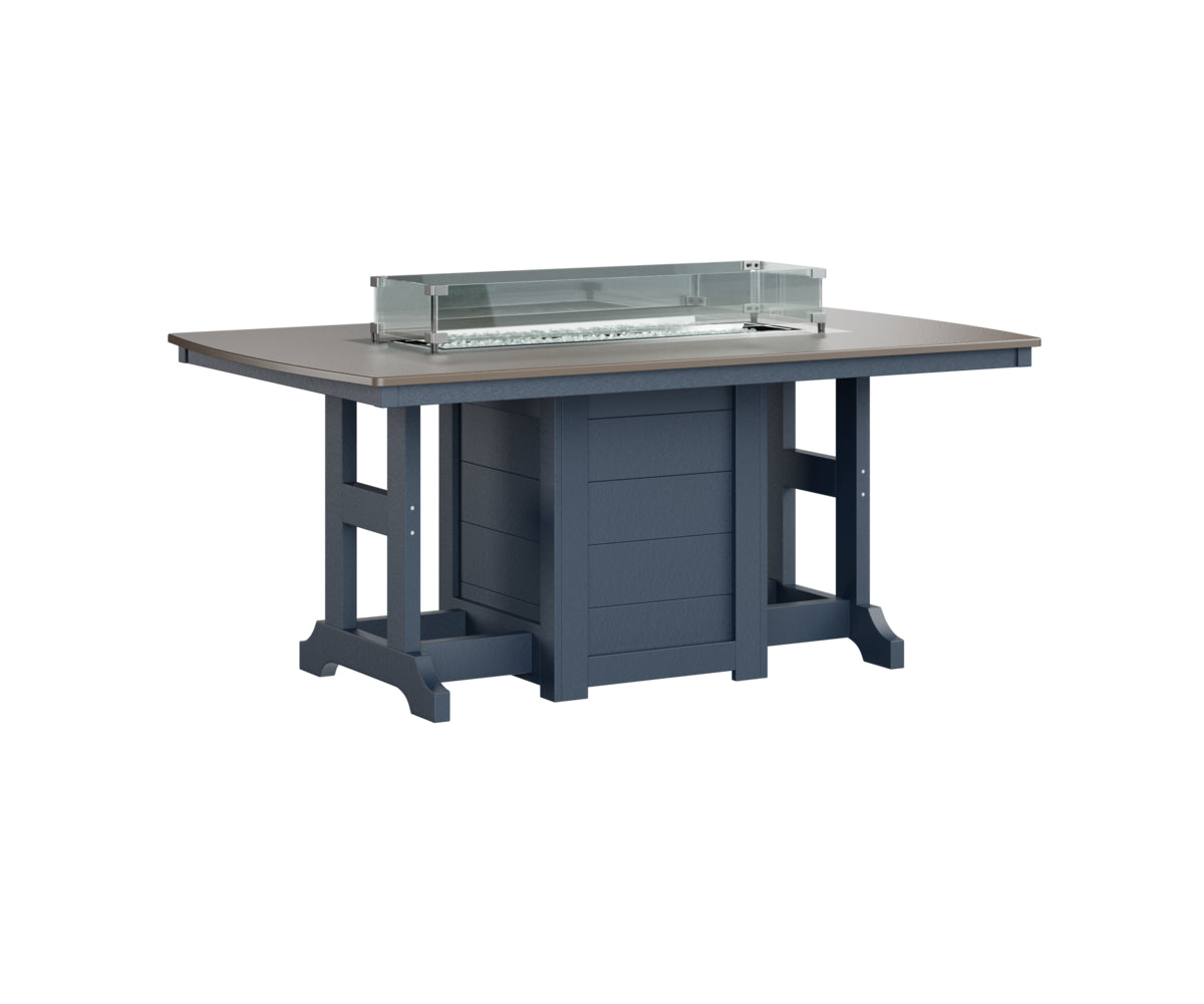 Berlin Gardens Garden Classic 44" x 72" Rectangular Fire Dining Table with Hammered Top