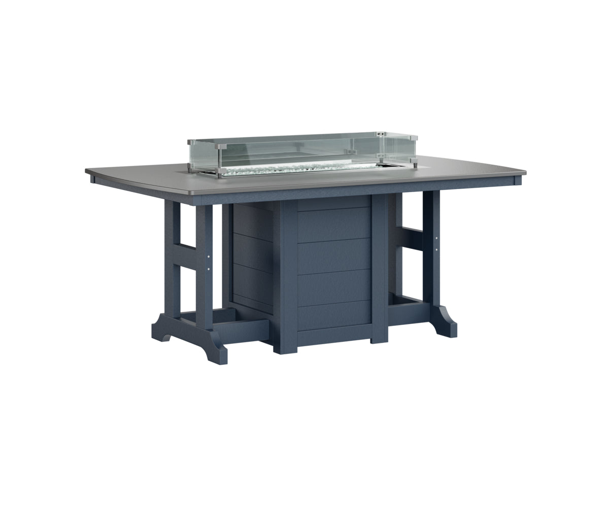 Berlin Gardens Garden Classic 44" x 72" Rectangular Fire Dining Table with Hammered Top