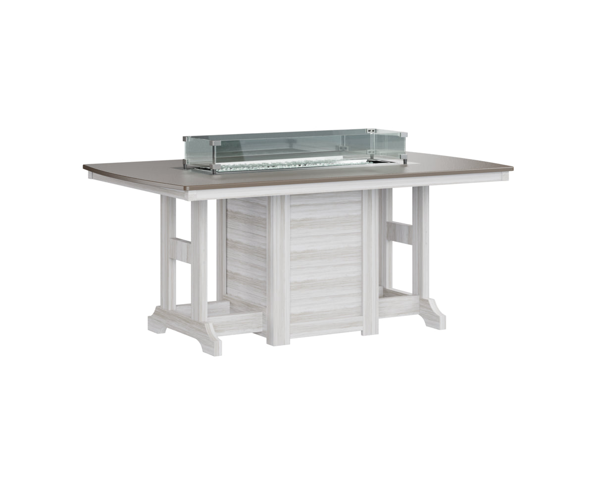 Berlin Gardens Garden Classic 44" x 72" Rectangular Fire Dining Table with Hammered Top