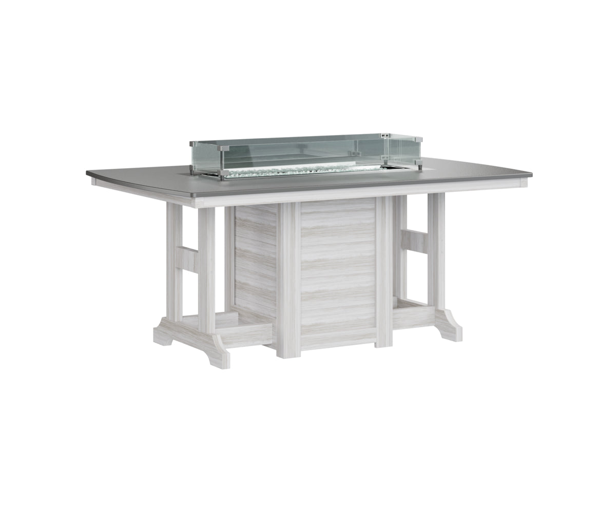 Berlin Gardens Garden Classic 44" x 72" Rectangular Fire Dining Table with Hammered Top