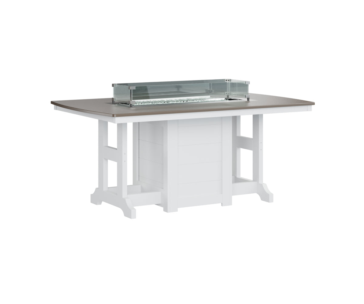 Berlin Gardens Garden Classic 44" x 72" Rectangular Fire Dining Table with Hammered Top