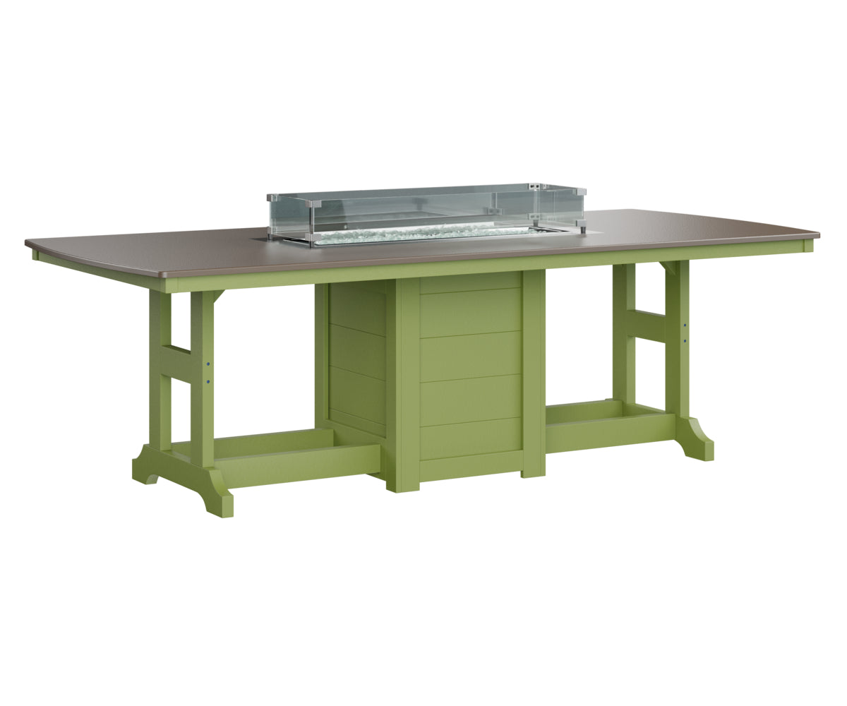 Berlin Gardens Garden Classic 44" x 96" Rectangular Fire Dining Table with Hammered Top