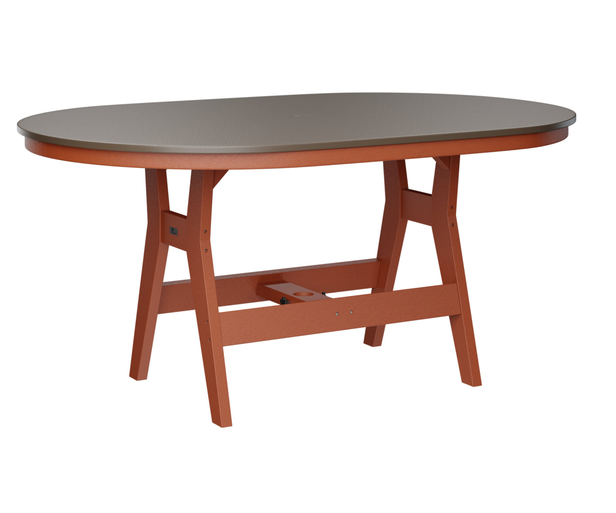 Berlin Gardens Harbor Bar Tables 44" x 64" Oblong Bar Table with Hammered Top