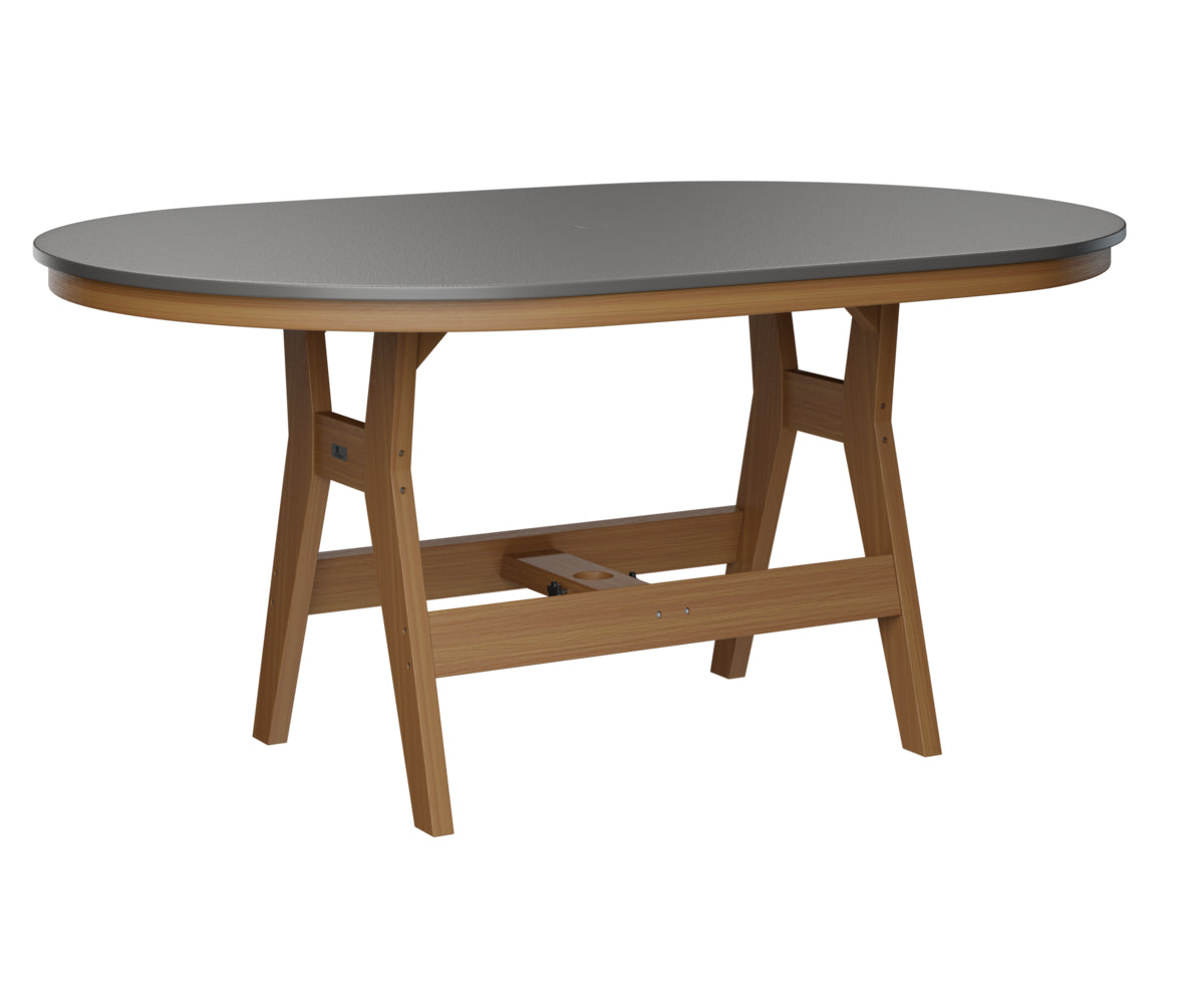 Berlin Gardens Harbor Bar Tables 44" x 64" Oblong Bar Table with Hammered Top