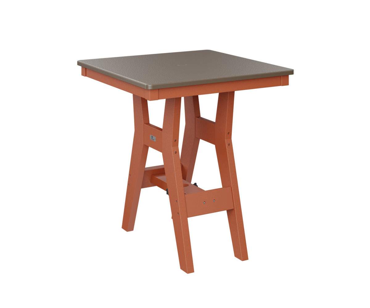 Berlin Gardens Harbor Bar Tables 28" Square Bar Table with Hammered Top