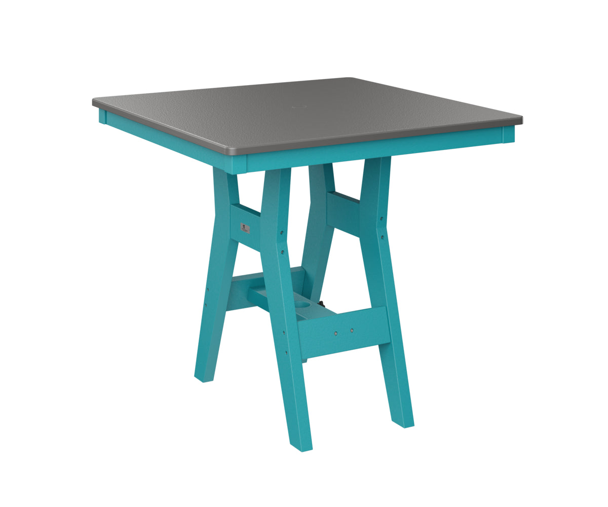 Berlin Gardens Harbor Bar Tables 33" Square Bar Table with Hammered Top