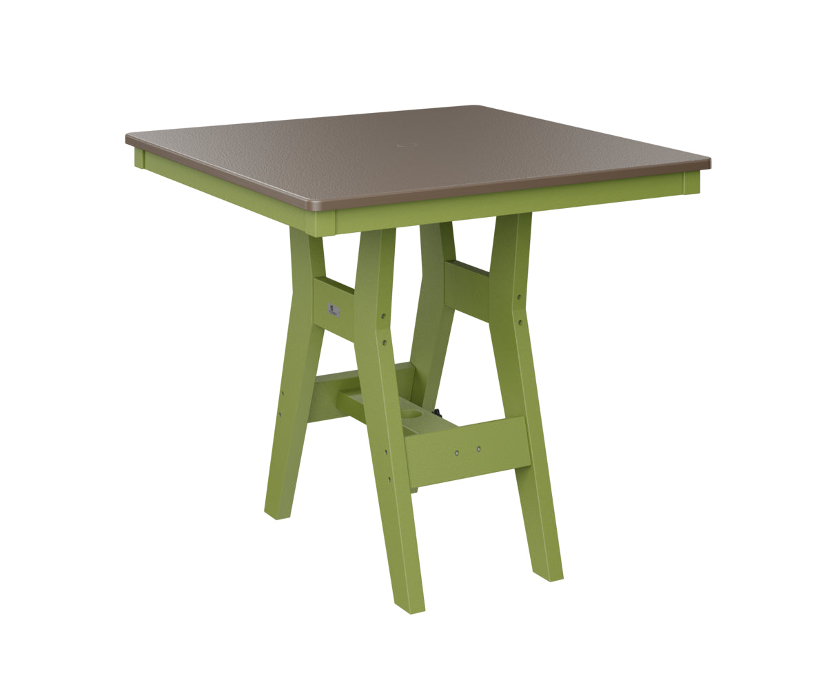 Berlin Gardens Harbor Bar Tables 33" Square Bar Table with Hammered Top
