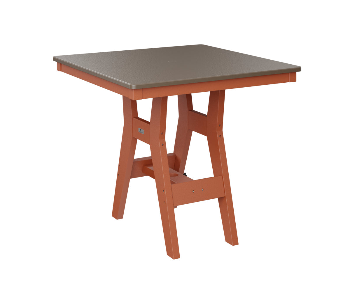 Berlin Gardens Harbor Bar Tables 33" Square Bar Table with Hammered Top