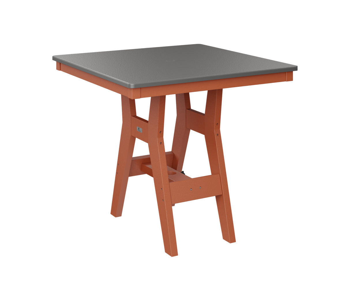 Berlin Gardens Harbor Bar Tables 33" Square Bar Table with Hammered Top