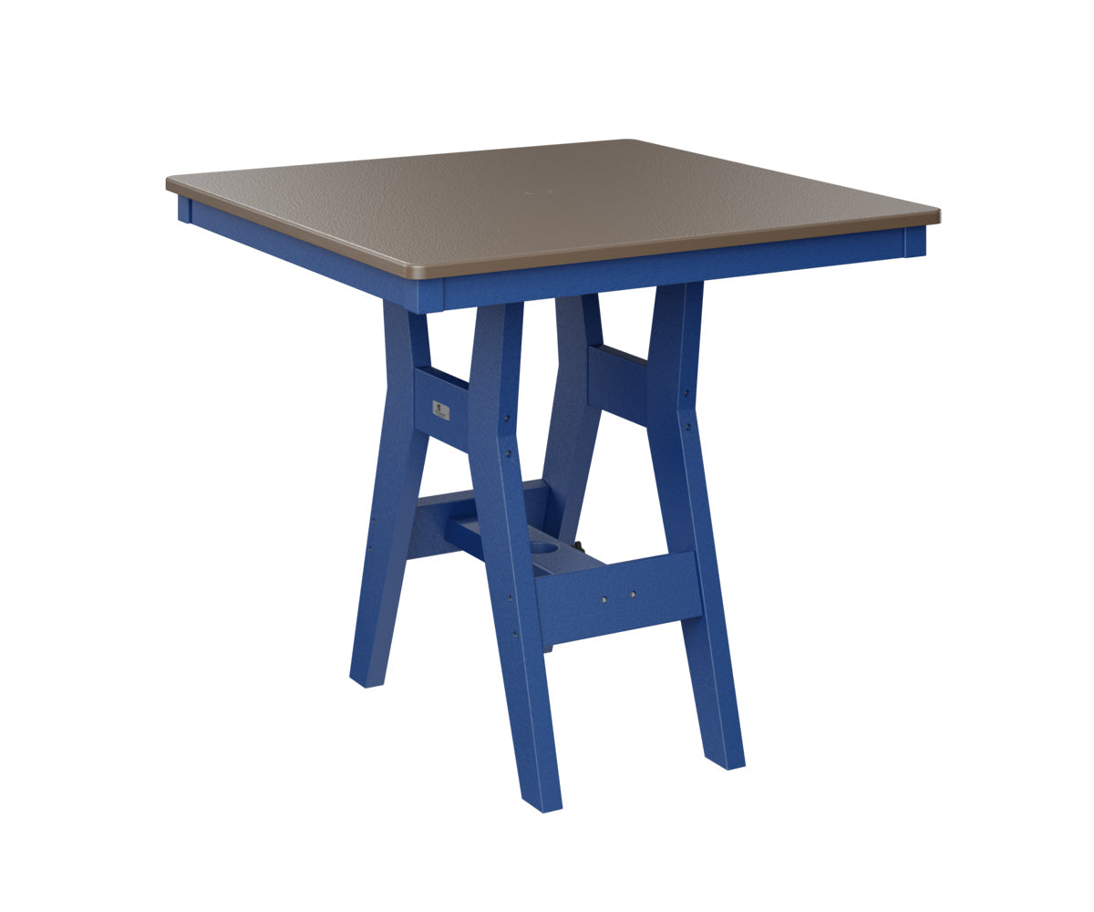 Berlin Gardens Harbor Bar Tables 33" Square Bar Table with Hammered Top